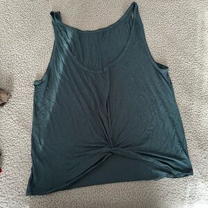 ZYIA Teal Twist-Detail Tank Top